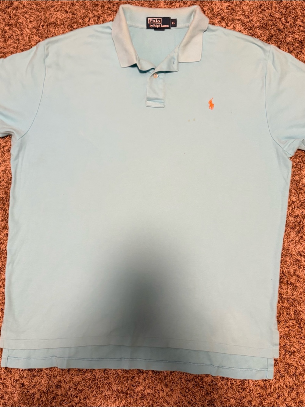 Ralph Lauren Light Blue Polo with Orange Pony